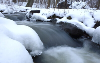 Vinter - rennnende elv