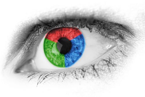 Rødt, grønt og blått øye